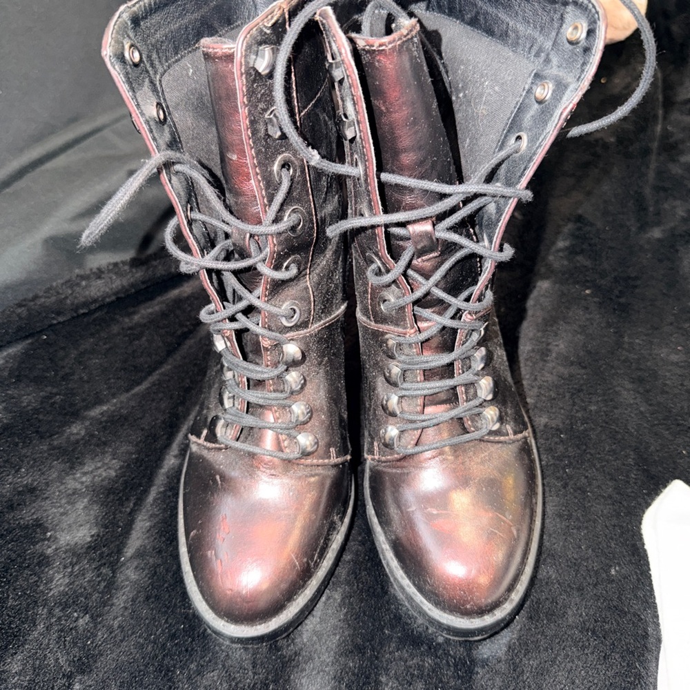 Urban Outfitters Plum/Burgundy Lace-Up Boots